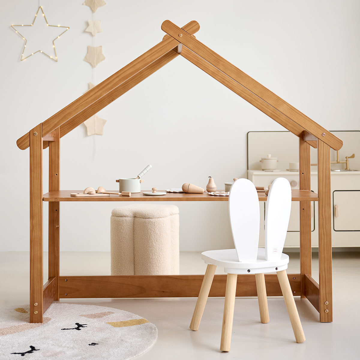 Kid's house shaped desk «Maison» | Walnut