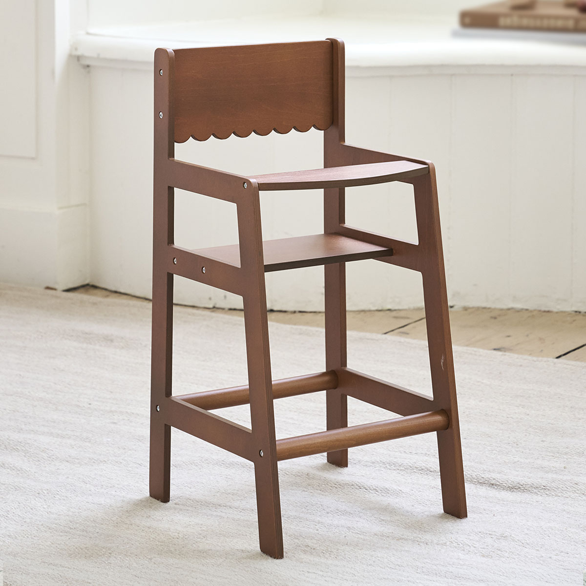 Chaise haute pour poupée «Noyer»