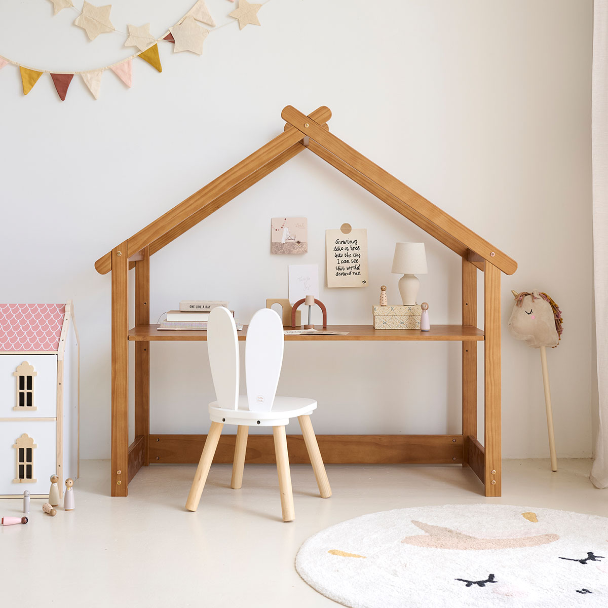 Kinderbureau huisje «Maison» | Walnoot
