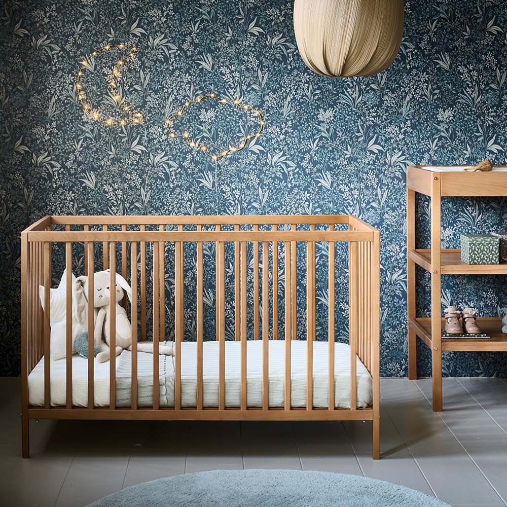 LIT BÉBÉ BOIS «HÊTRE» | 60 X 120 CM | BRUN NOYER