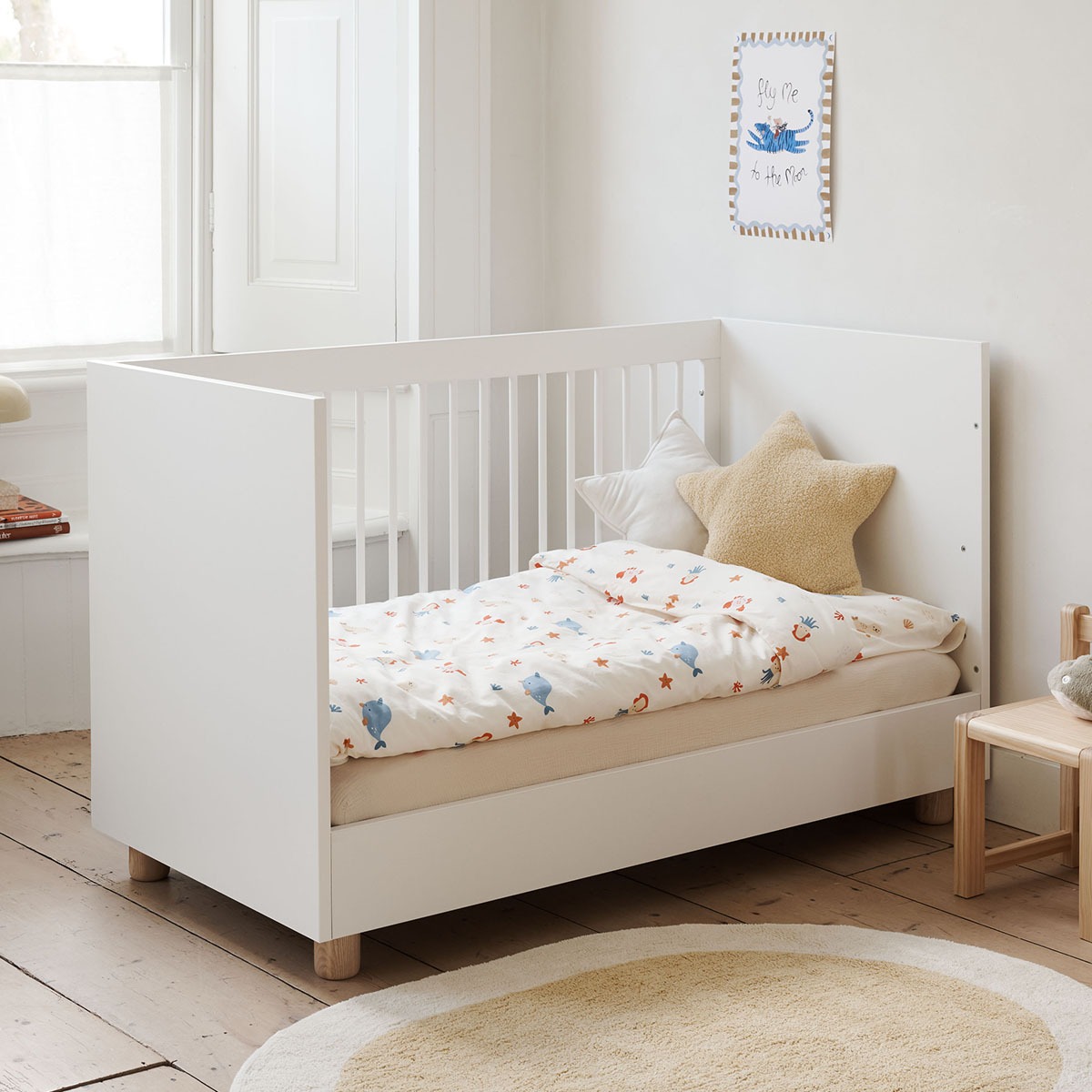 Mitwachsendes Babybett «Bocca Nova» | 70 x 140 cm | Weiss