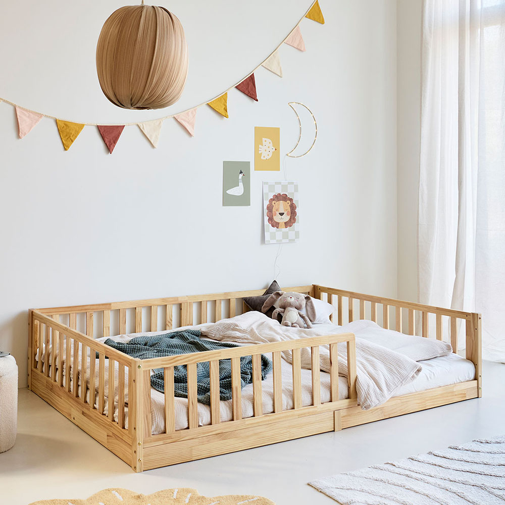 Montessori-Bodenbett «Nid» | 140×200 cm | Natur
