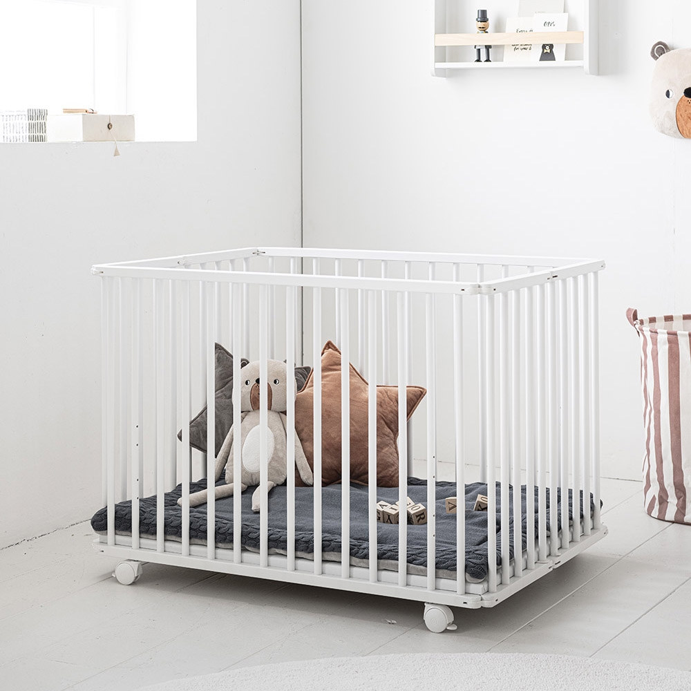 nadering terugtrekken Sandy Inklapbare Baby box / Park "Zèbre" Wit | Petite Amélie