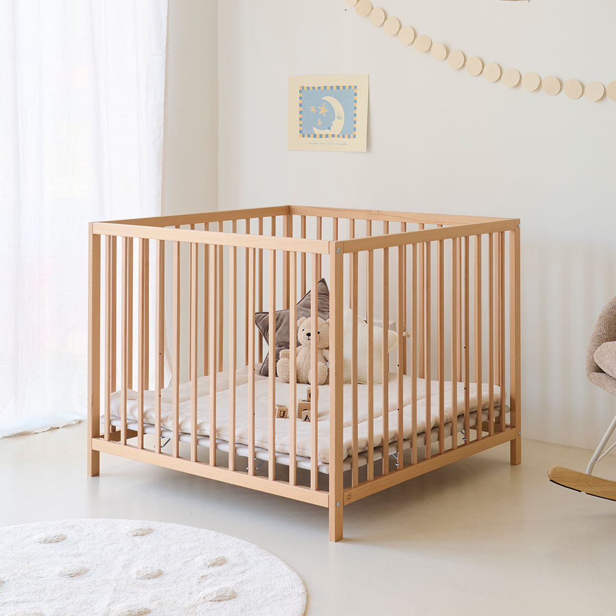 Baby Box «Nois» | 95 x 95 cm | Naturel
