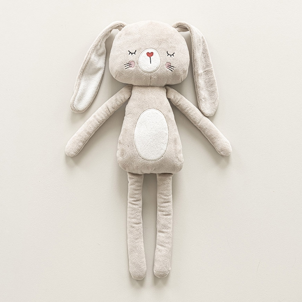 Cuddly bunny teddy companion for comfort during transitions and bedtime routines