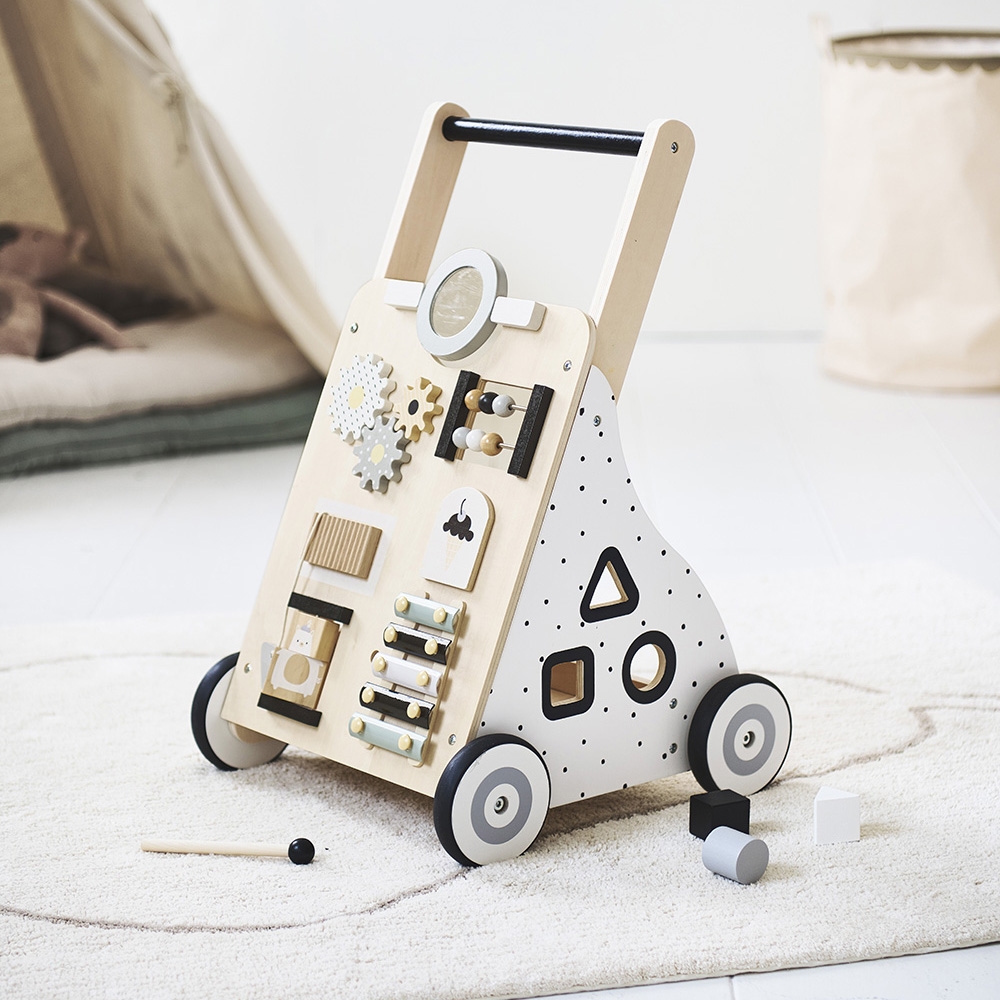 Chariot de marche bébé multi-activités - Naturel
