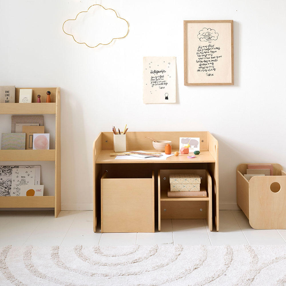 COFFRE À JOUETS EN BOIS MONTESSORI «ELLIPSE» | NATUREL