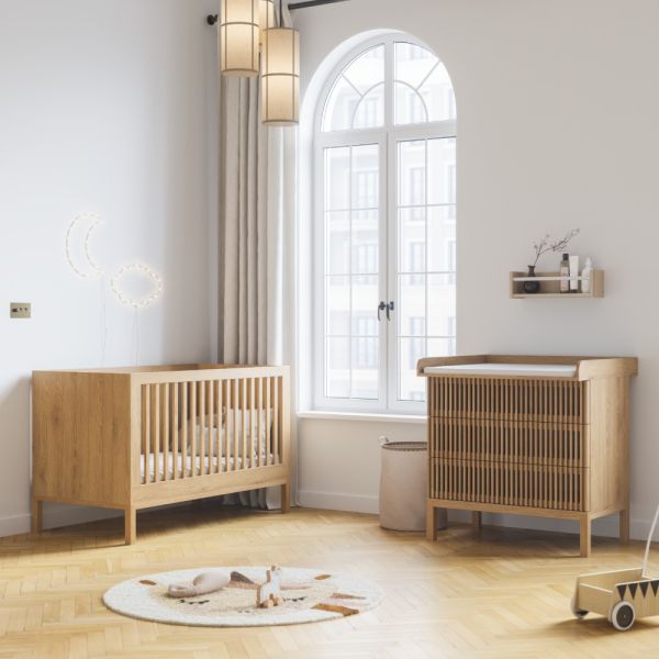 BABYKAMER «JAPANDI» 2-DELIG | MEEGROEIBED EN COMMODE