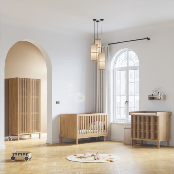 BABYKAMER «JAPANDI» 3-DELIG | MEEGROEIBED, COMMODE EN KAST