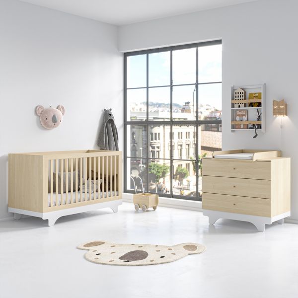 2-delige babykamer doorgroei ledikant 140x70 commode Playwood van Petite Amélie