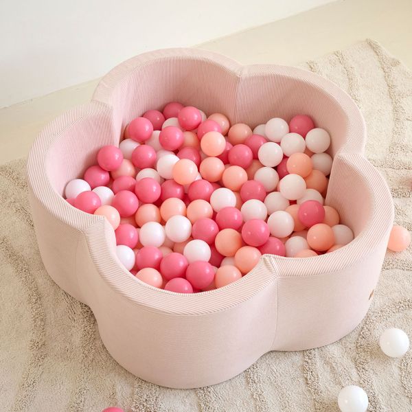 Ballenbak bloem 90x30 incl. 200 ballen | Roze corduroy