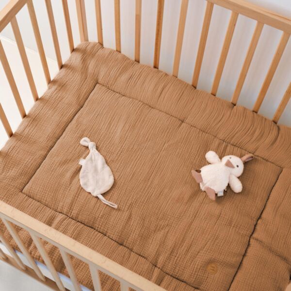 Boxkleed 75 x 95 cm | Biologisch mousseline katoen | Caramel