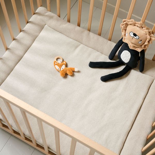 Boxkleed 75 x 95 cm in beige biologisch katoen voor babybox van Petite Amélie