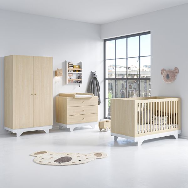Complete babykamer 3-delig naturel hout Playwood collectie van Petite Amélie