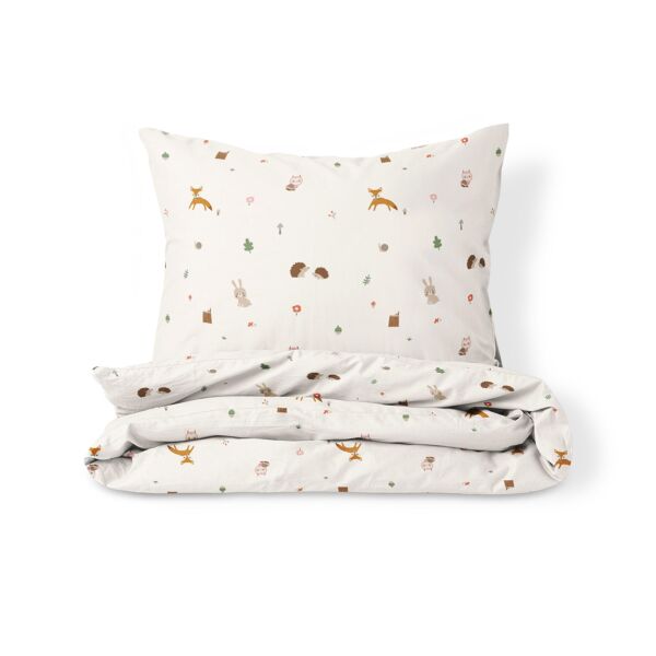 DEKBEDOVERTREKSET 120 X 150 CM «WOODLAND» | OFF-WHITE
