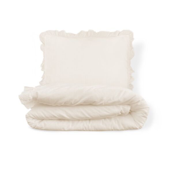 Dekbedovertrekset met ruffles «Colette» | 120 x 150 cm | Beige