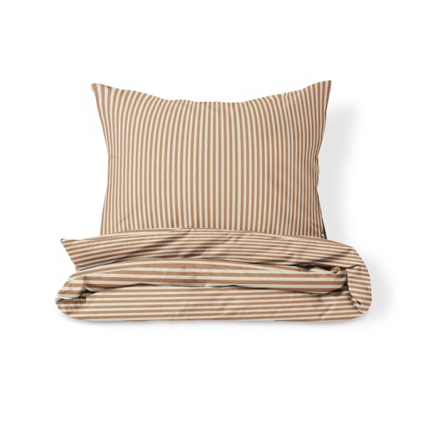 DEKBEDOVERTREKSET 140 X 200 CM «STRIPED» | BEIGE EN CARAMEL