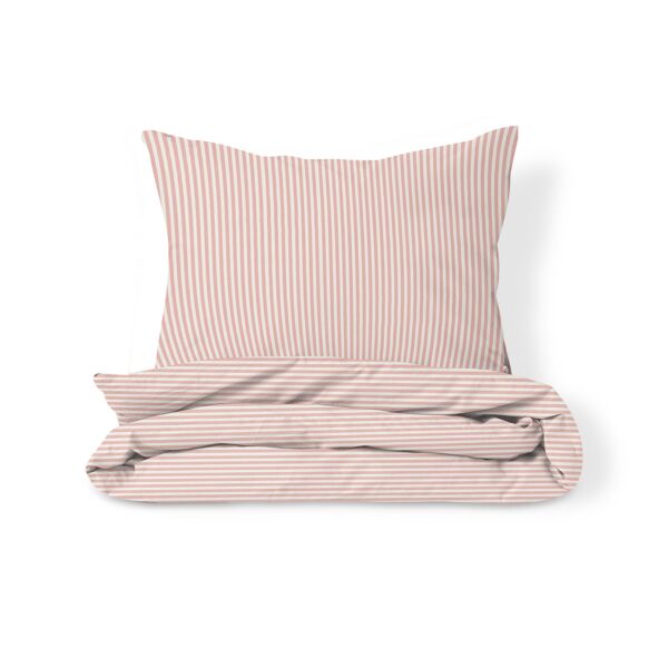 DEKBEDOVERTREKSET 140 X 200 CM «STRIPED» | OFF WHITE EN ROZE