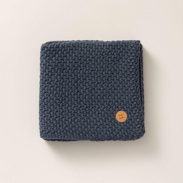 Wiegdeken donker blauw voor jongens babykamer | 80x100 Petite Amélie