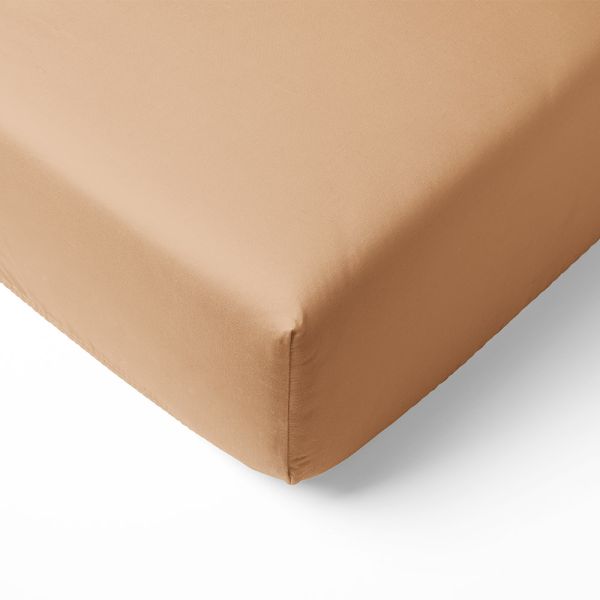 Hoeslaken kinderbed 200x90 caramel biologisch katoen van Petite Amélie