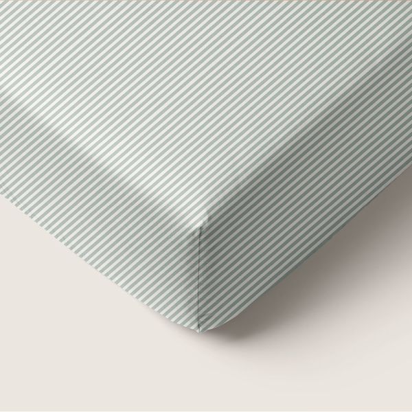 PEUTER HOESLAKEN 70 X 140 CM «STRIPED» | OFF WHITE EN GROEN