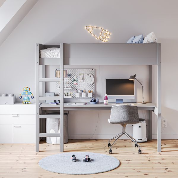 HOOGSLAPER MET BUREAU 200X90 «SOMMET II» | GRIJS