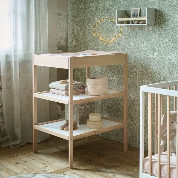 BABY LUIERTAFEL «HETRE» | WIT EN NATUREL