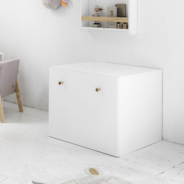 Houten speelgoedkist in wit van Petite Amélie