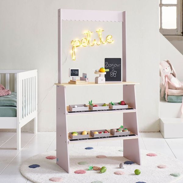 houten speelwinkel roze fruit groenten Petite Amélie
