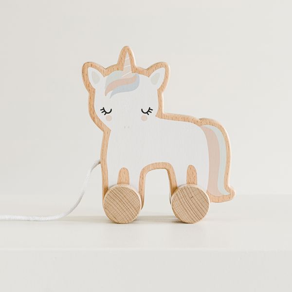 Houten trekdier «Coco» de eenhoorn