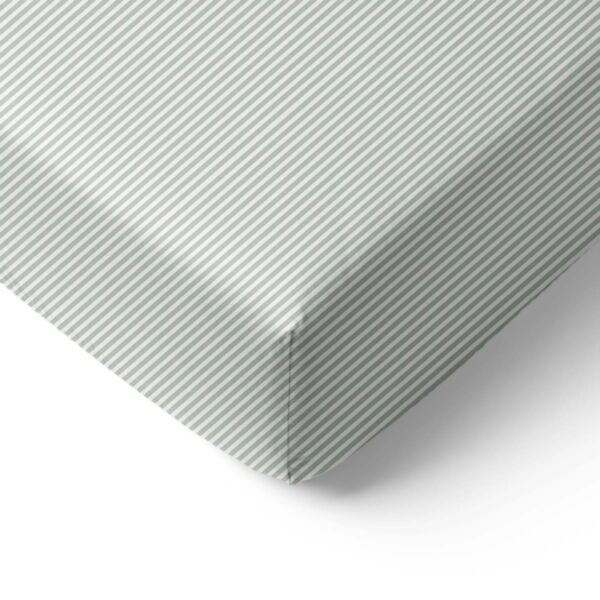 JUNIORBED HOESLAKEN 80 X 160 CM «STRIPED» | OFF WHITE EN GROEN