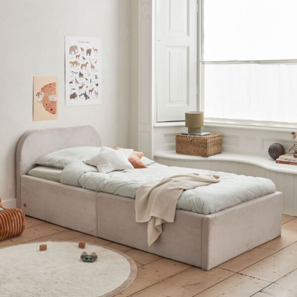Kinderbed gestoffeerd «Leandre» | 90 x 200 cm | Beige