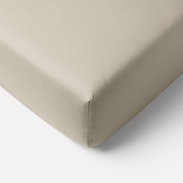 Jersey hoeslaken 70x140 cm in beige van biologisch katoen van Petite Amélie 