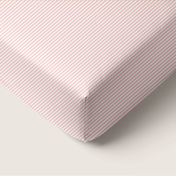JUNIORBED HOESLAKEN 80 X 160 CM «STRIPED» | OFF WHITE EN ROZE