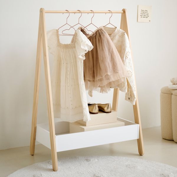 Houten kledingrek «Cerise» | Wit