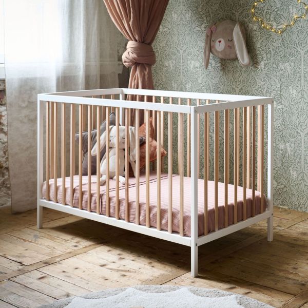 ledikant baby bed 60x120 verstelbaar hout wit naturel Petite Amélie