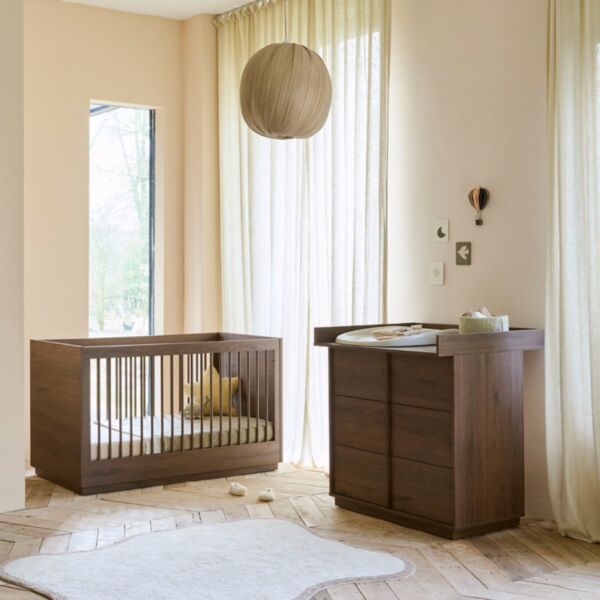 Doorgroei babykamer «Noma» 2-delig | Meegroeibed en commode | Cocoa