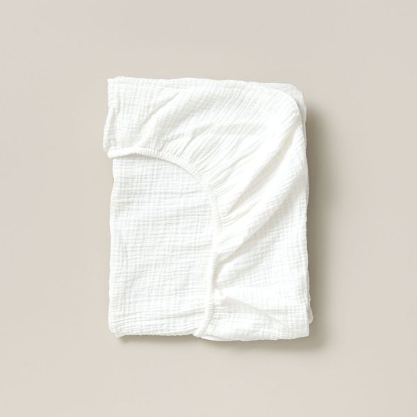 Mousseline beddengoed 60x120 cm in wit van Petite Amélie