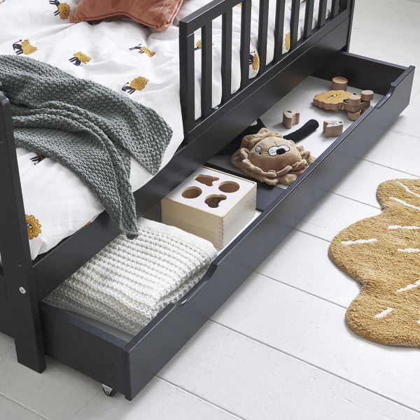 Onderschuiflade zwart 140x70 peuterbed van Petite Amélie