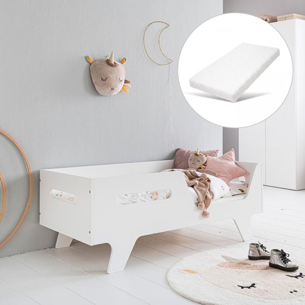 peuterbed met matras wit colombe hout 140x70 peuterkamer Petite Amélie