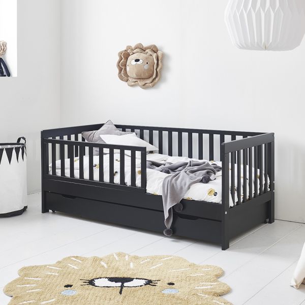 Peuterbed zwart 140x70 Plume van Petite Amélie