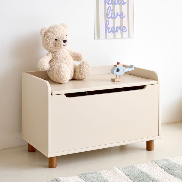Houten speelgoedkist «Lune» | Beige