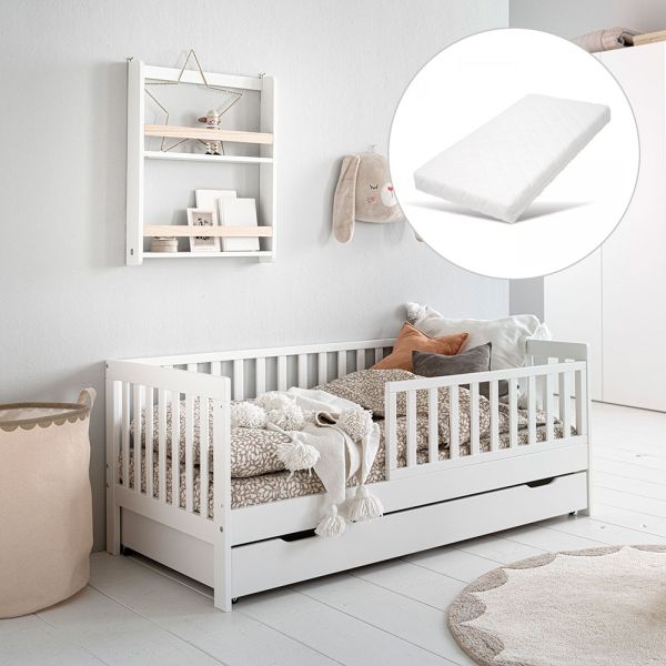 plume bundle bed met matras 70x140 wit van Petite Amélie