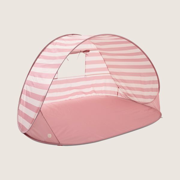 Pop up strandtent roze met zonbescherming voor baby van Petite Amélie
