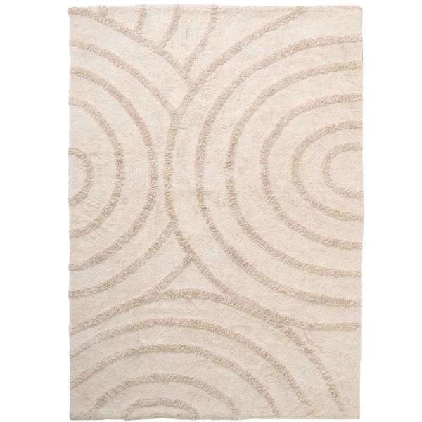Scandinavisch vloerkleed 120x170 in beige en grijs gemaakt van katoen van Petite Amélie