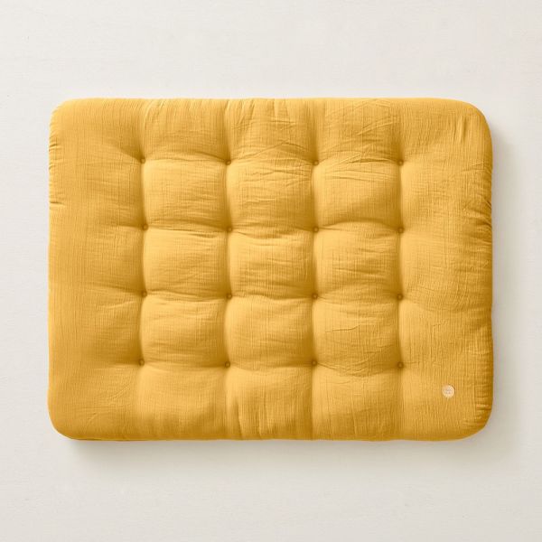 Speelkleed baby okergeel 110x85 biologisch katoen van Petite Amélie