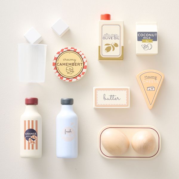 Houten accessoires voor speelgoed keuken | 10-delig