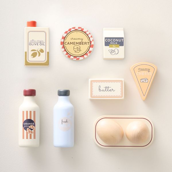 Houten accessoires voor speelgoed keuken | 10-delig