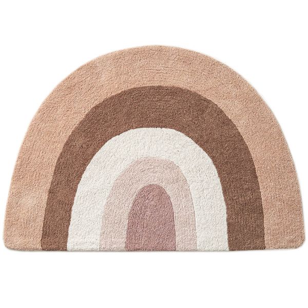Wasbaar kindervloerkleed | 78 x 110 cm | Roze regenboog