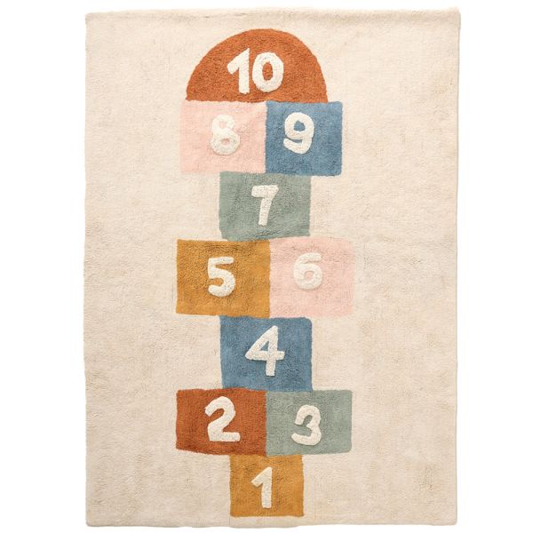 Vloerkleed in beige 120x170 met kleurrijk patroon van Petite Amélie